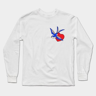 Tattoo Art Swallow Nautical Pocket Long Sleeve T-Shirt